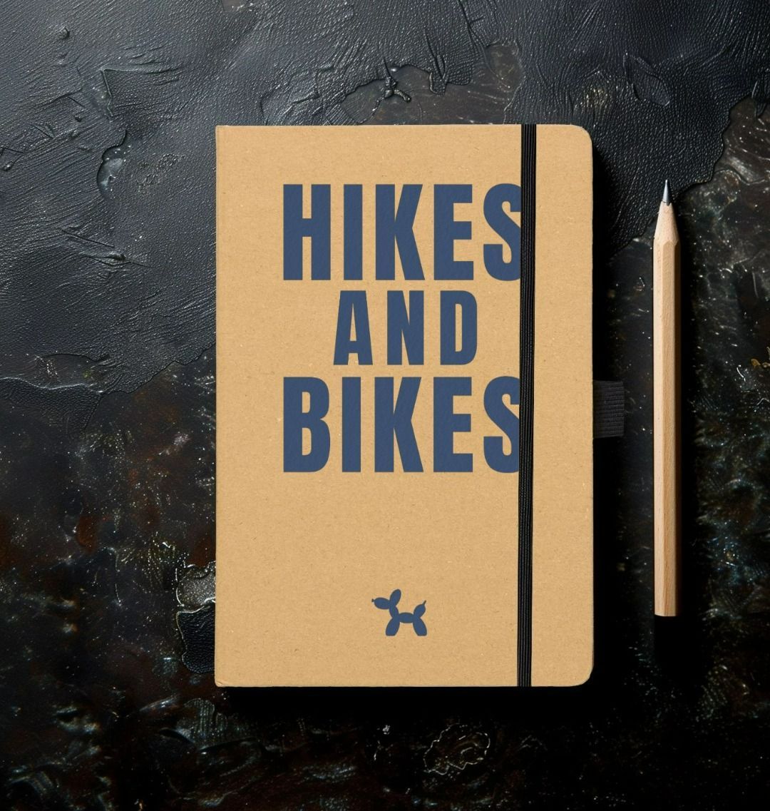 Hikes And Bikes Recycled Notebook