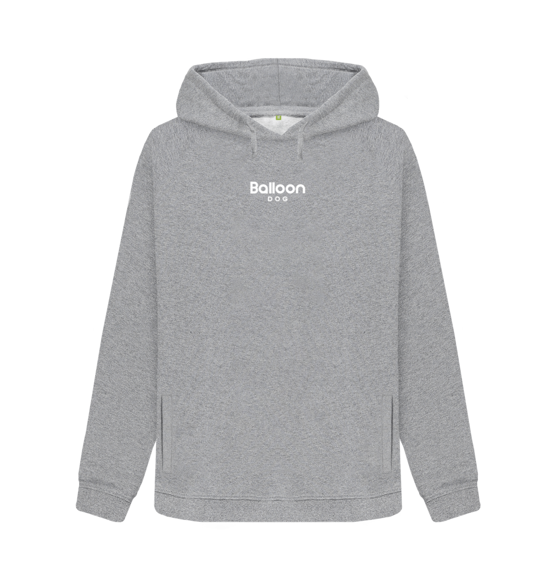 Light Heather Pullover Hoodie with Back Print In White