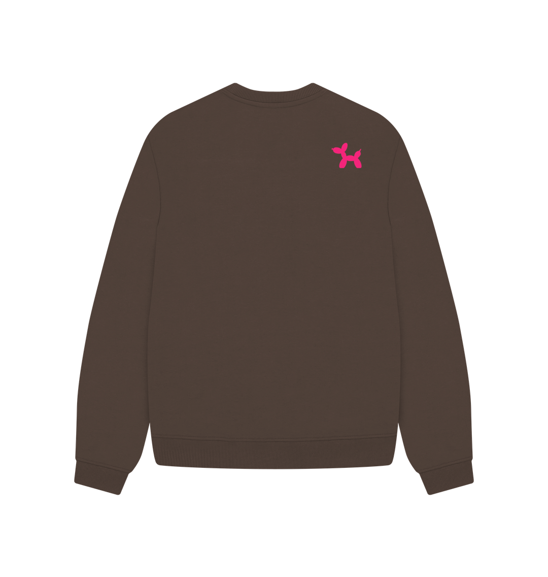 Hills And Thrills Oversized Crew Neck Sweatshirt With Back Print In Pink