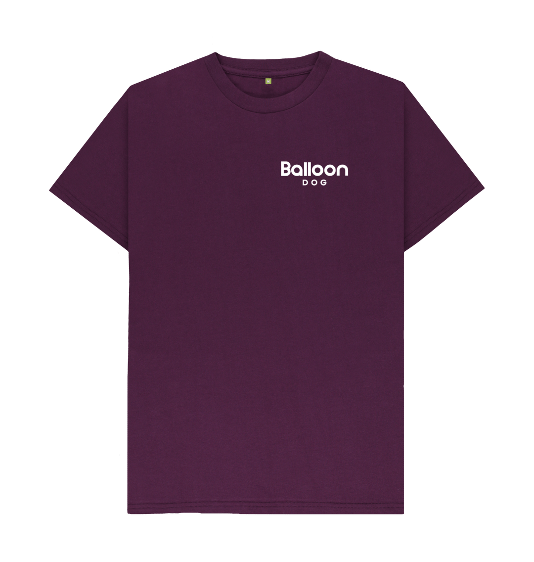 Purple Organic Cotton T-shirt Camper Van Back Print In White