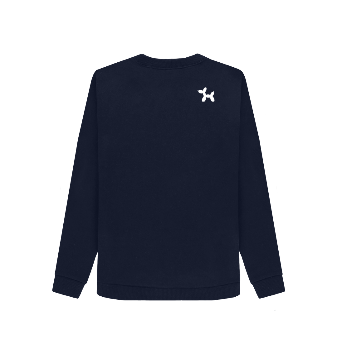 Navy Blue Printed Sweater Back