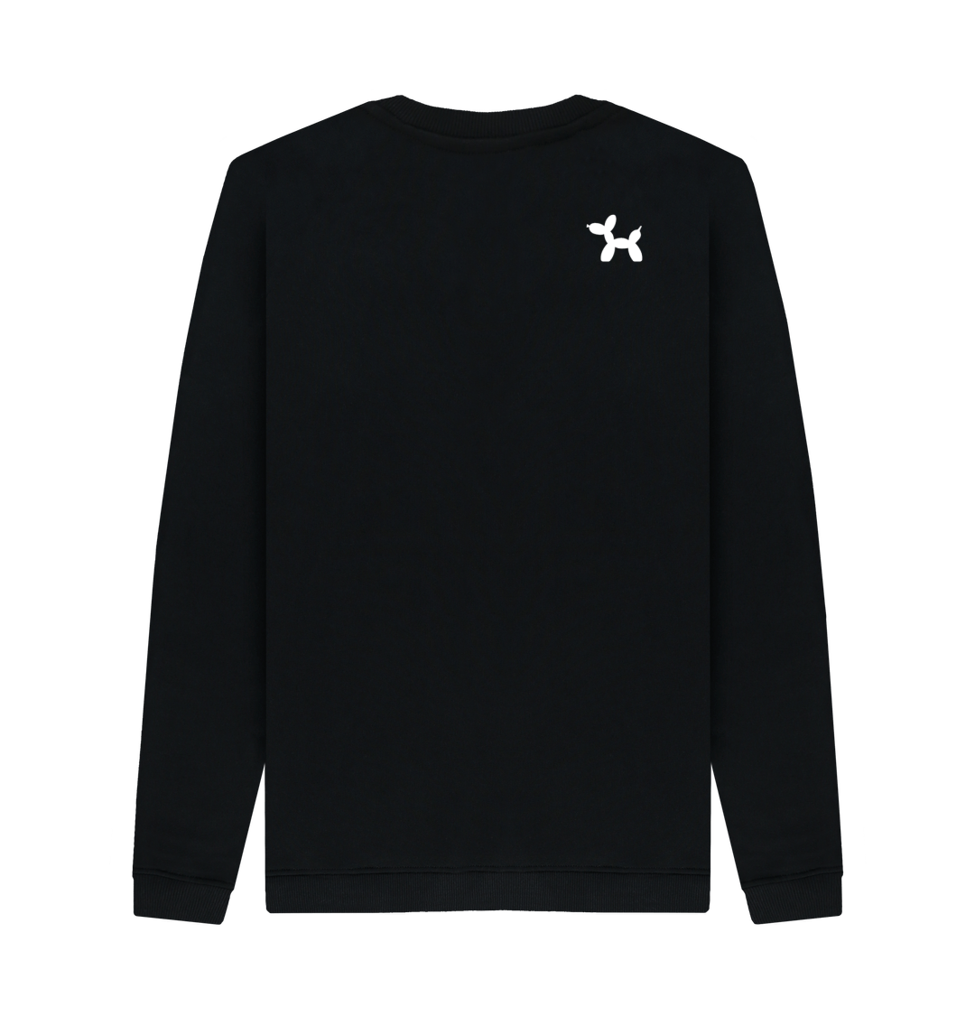 Crew Neck Sweatshirt With Faded Design And Back Print In White