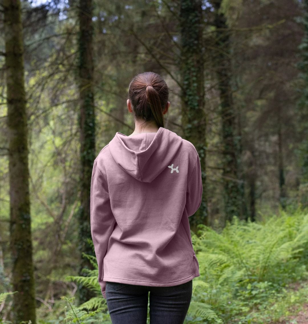 Relaxed Fit Hoodie With Back Print In White