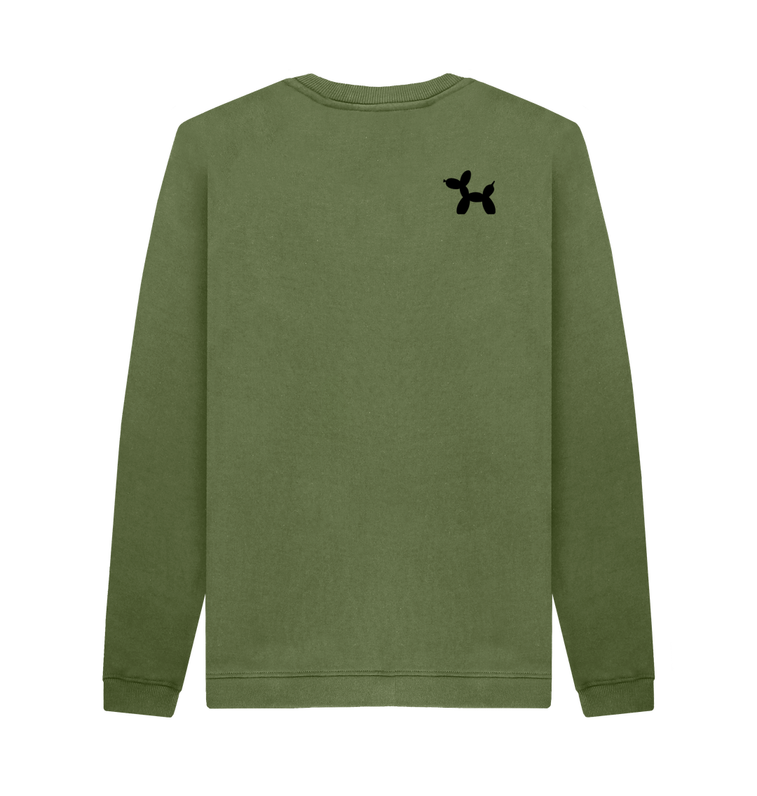Khaki Printed Sweater Back