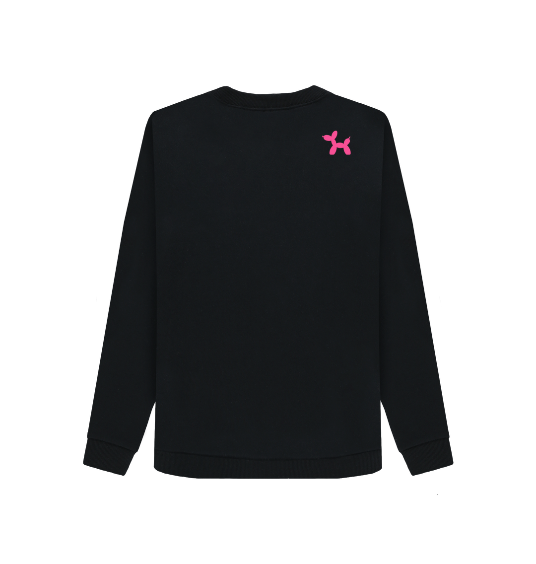 Black Printed Sweater Back