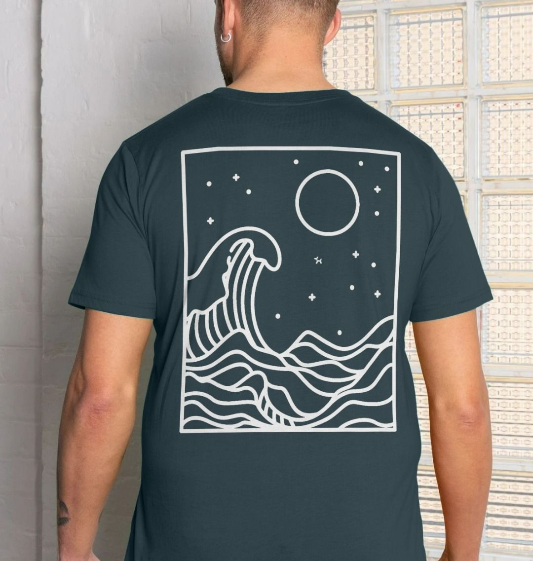 T-shirt Waves Back Print In White