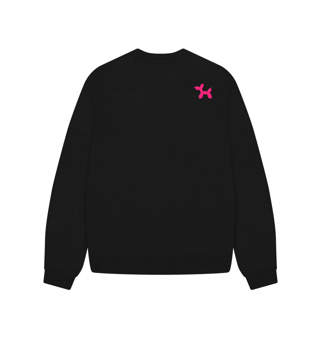 Hills And Thrills Oversized Crew Neck Sweatshirt With Back Print In Pink