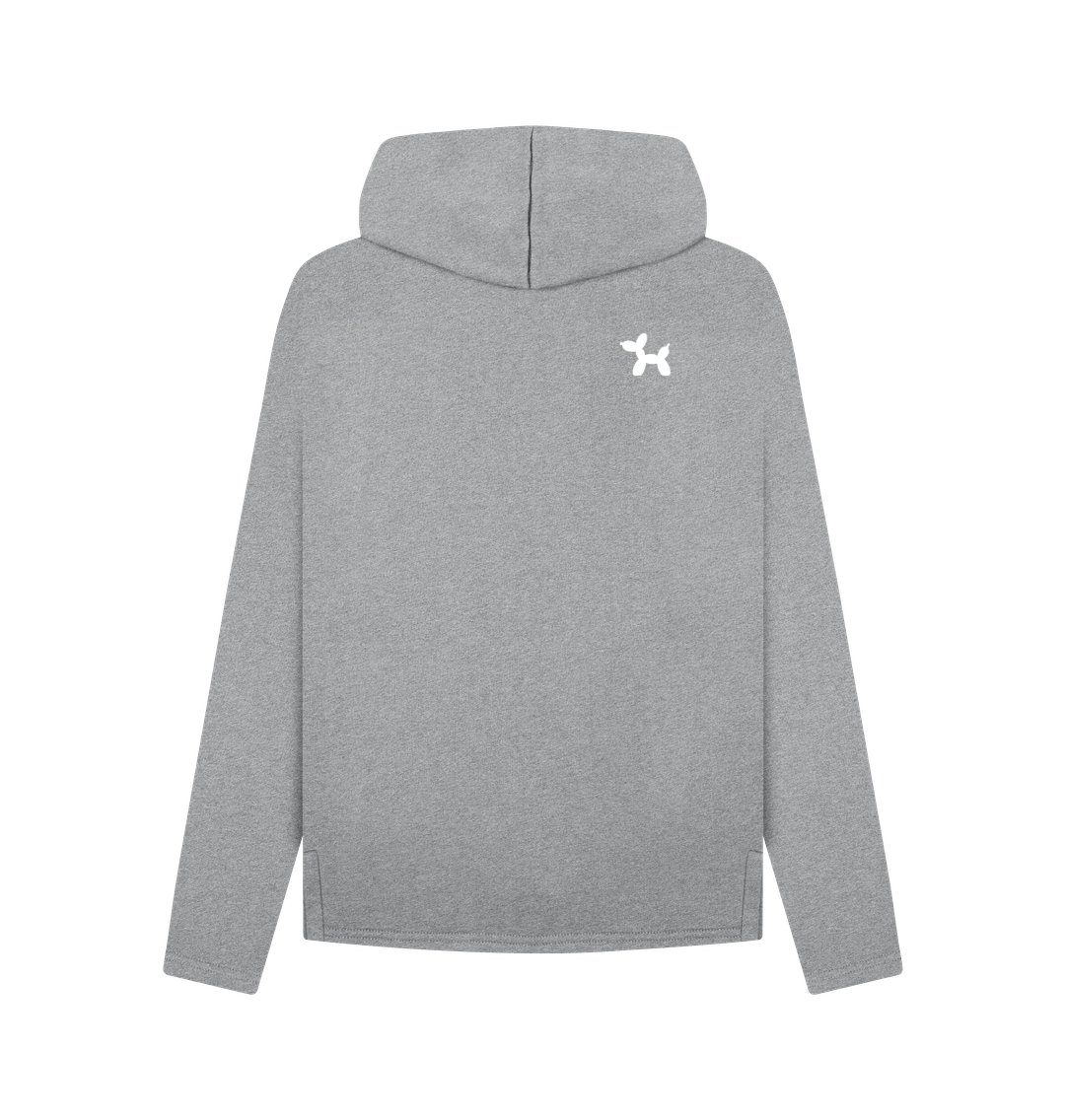 Relaxed Fit Hoodie With Back Print In White