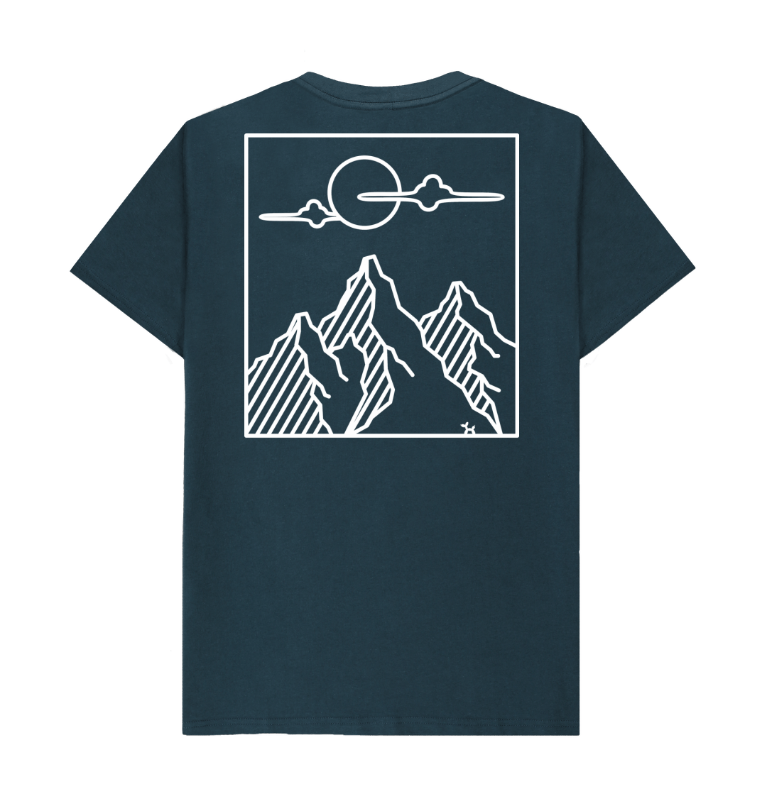 Mountains T-shirt With Back Print In White