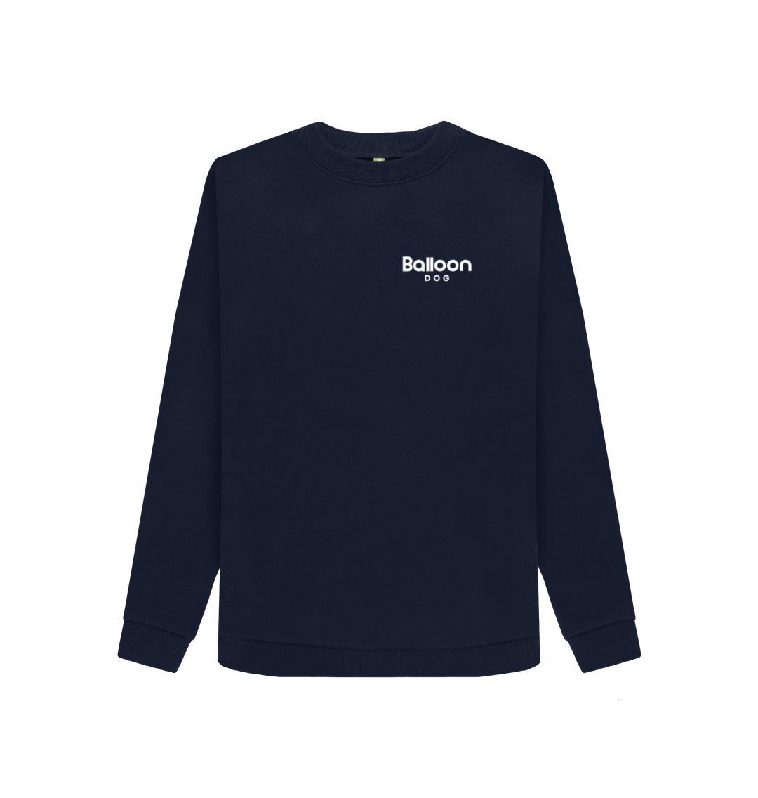 Navy Blue Freelance Adventurers Crew Neck Sweatshirt With Back Print In White