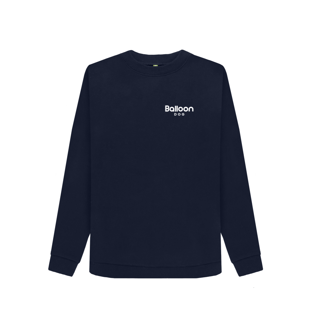 Navy Blue Printed Sweater Front