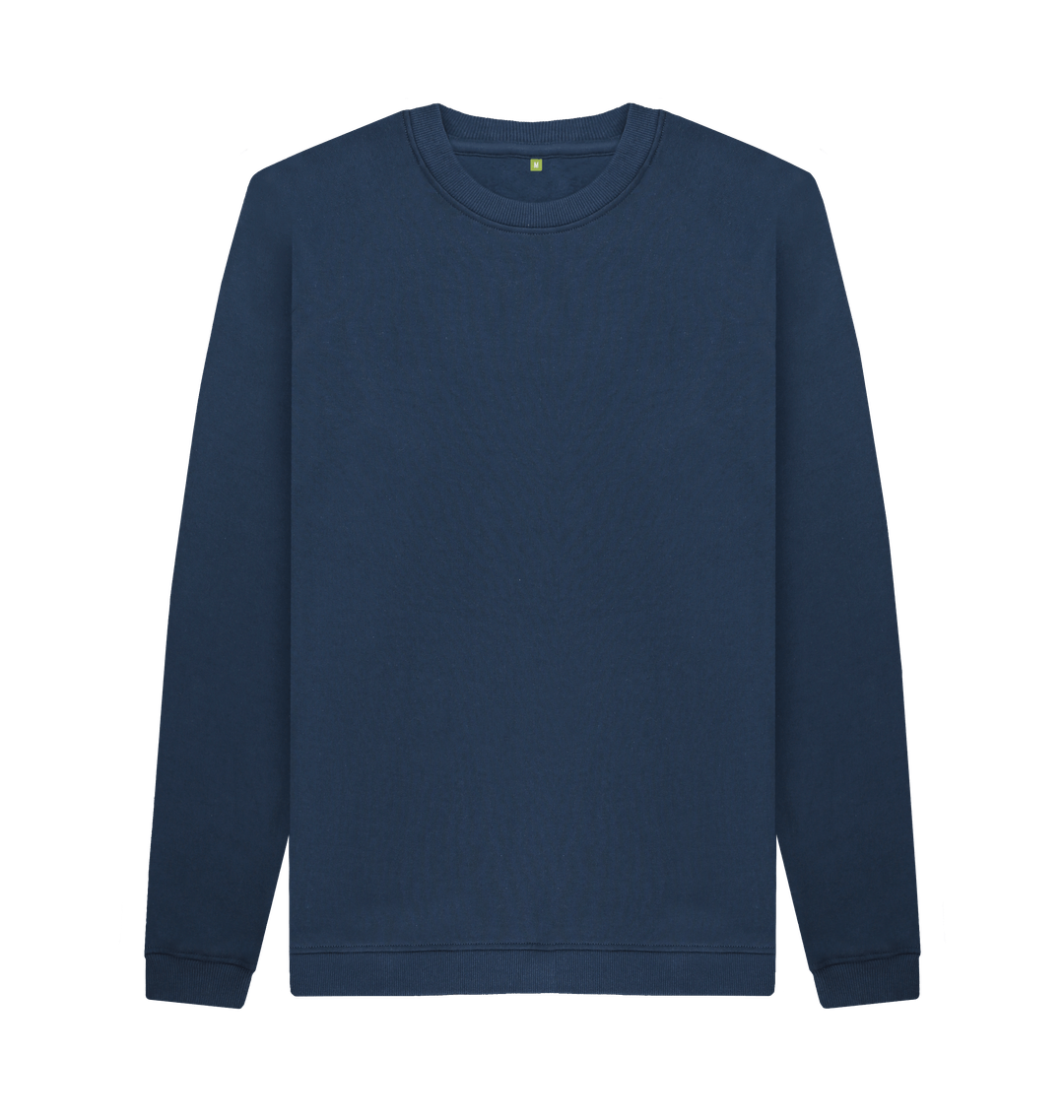 Navy Blue Printed Sweater Front