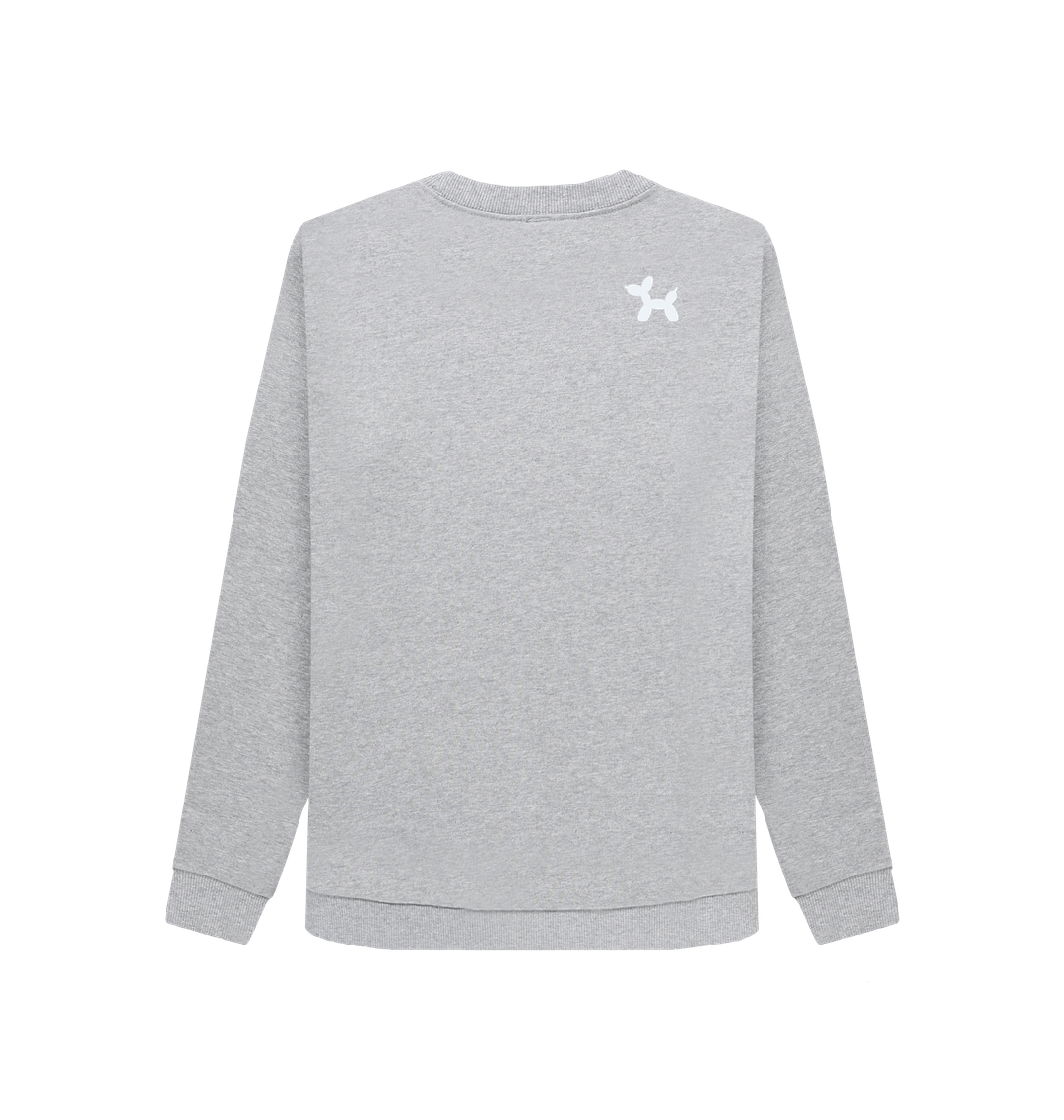 Lakes Then Cakes Crew Neck Sweatshirt With Back Print Hazy White